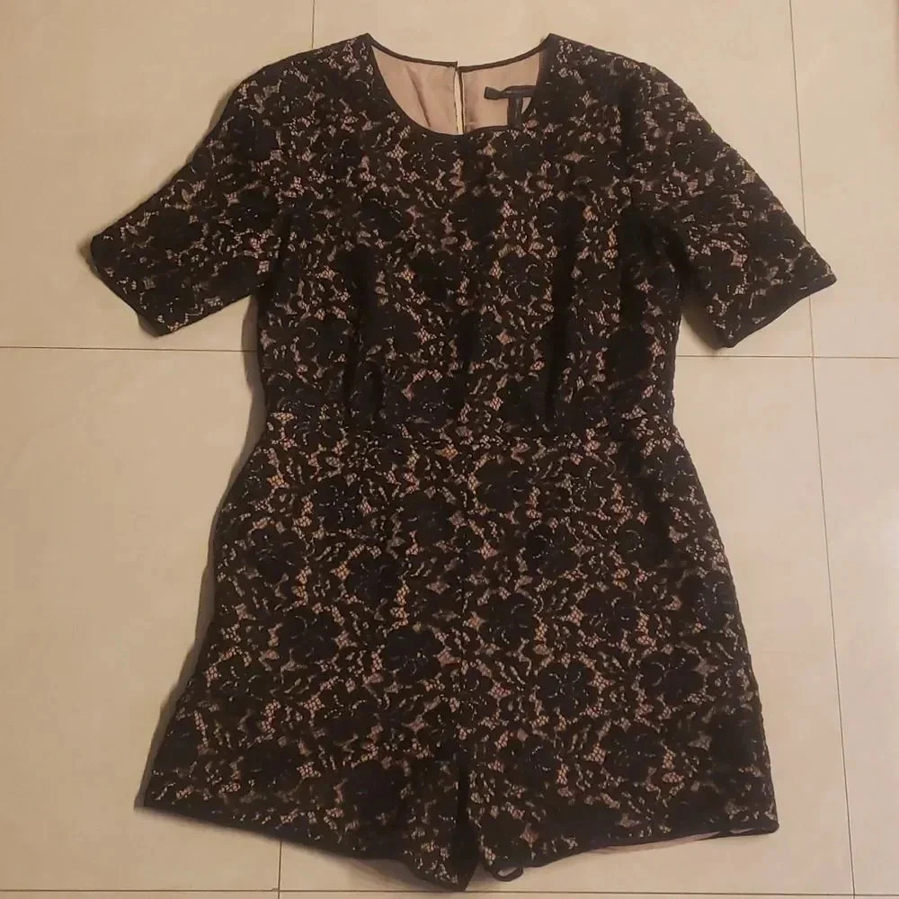 BCBG Maxazaria lace nude&black romper size M - Picture 2 of 5